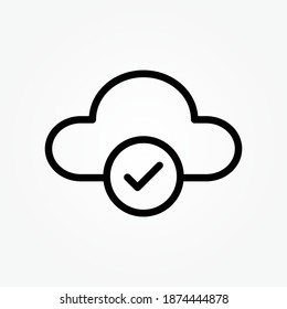 cloud line icon vector illustration