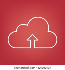 cloud line icon, vector illustration. Flat design style