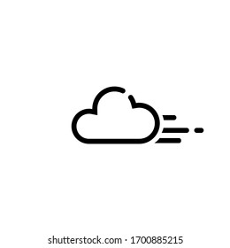Cloud line icon vector logo design black symbol isolated on white background. Vector EPS 10