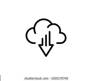 Cloud line icon. Vector symbol in trendy flat style on white background. Web sing for design.