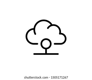 Cloud line icon. Vector symbol in trendy flat style on white background. Web sing for design.