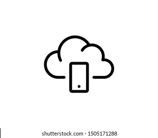 Cloud line icon. Vector symbol in trendy flat style on white background. Web sing for design.