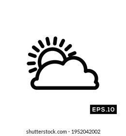 Cloud line icon vector. Cloud weather forecast icon or logo symbol vector illustration