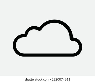 Cloud Line Icon. Weather Cloudy Sky Season Climate Web Server Data Storage. Black White Shape Outline Sign Symbol Artwork Graphic Clipart EPS Vector