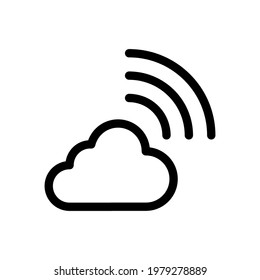 cloud line icon with wi-fi symbol