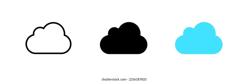 Cloud line icons. Weather, forecast, temperature, rain, precipitation, bad weather, overcast, season, dampness, meteorology. Vector icon in line, black and colorful style on white background