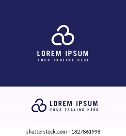 Cloud-Zeilenschrift Schriftart b Logo-Design mit minimalistischem Stil.