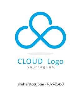 CLOUD LINE LOGO ICON SYMBOL