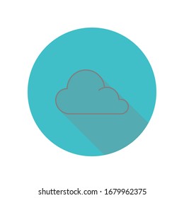 Cloud line long shadow icon. Simple glyph, flat vector of web icons for ui and ux, website or mobile application