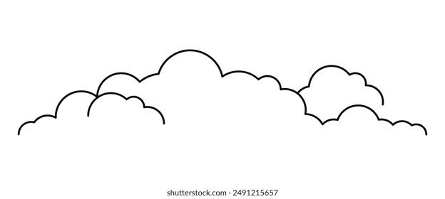 cloud line shape, graphic clouds outline, clouds lined, cloudy line simple