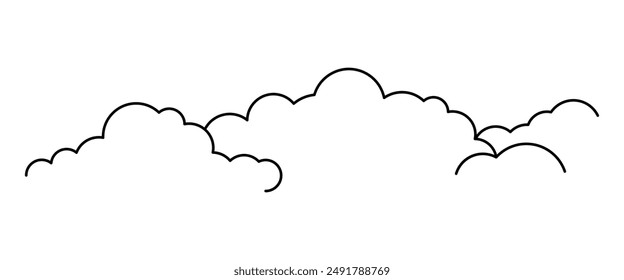 cloud line shape, graphic clouds outline, clouds lined, cloudy line simple