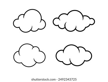 cloud line shape, graphic clouds outline, clouds lined, cloudy line simple