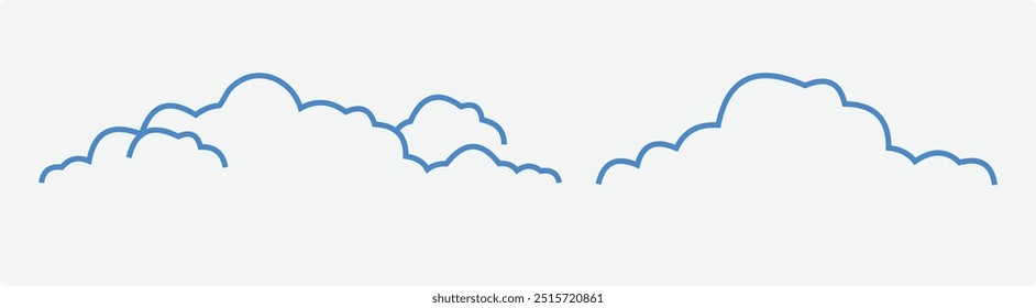 cloud line shape, graphic clouds outline, clouds lined, Vector illustration EPS 10