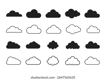 cloud line shape, graphic clouds outline, clouds lined, cloudy line simple