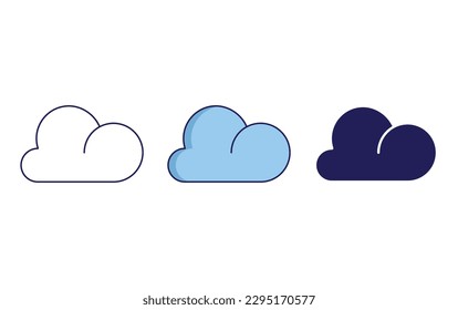 Cloud line and solid illustration icon