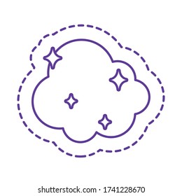 cloud line style icon design, Cute patch expression emoticon and childhood theme Vector illustration