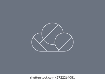 Um logotipo estilo linha nuvem com contornos mínimos suaves, representando conectividade, serviços digitais, escalabilidade, leveza e simplicidade moderna