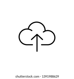 cloud line thin icon, vector eps10 on white background