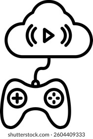 Cloud Line Vector Icon Design