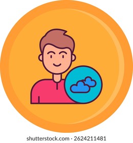 Design de Ícone de Vetor de Linha de Nuvem