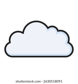 Icono de color lineal de la nube. Diseño de ícono de Vector simple en estilo de color lineal. Formato de Vector editable