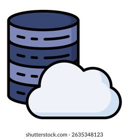 Icono de color lineal de la nube. Diseño de ícono de Vector simple en estilo de color lineal. Formato de Vector editable