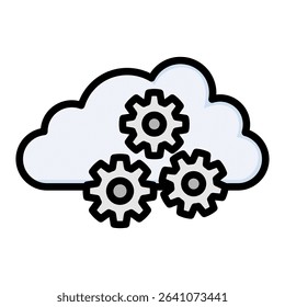 Cloud lineal color icon. Simple vector icon design in lineal color style. Editable vector format