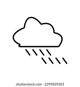 Cloud Lineal Icon Symbol Vector. Black Outline Cloud Icon