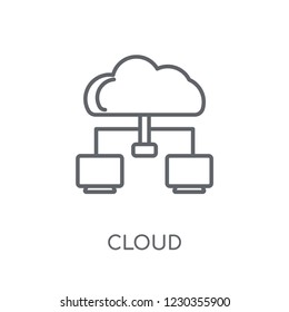 Cloud linear icon. Modern outline Cloud logo concept on white background from Internet Security and Networking collection. Suitable for use on web apps, mobile apps and print media.