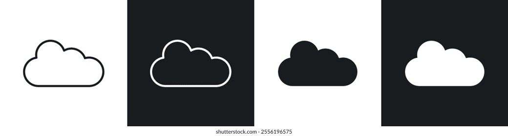 Cloud linear icon set for app, and web design.
