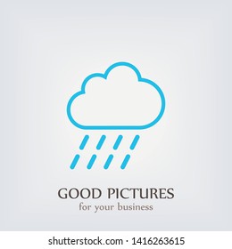 Cloud linear vector icon . The sign of a rain . The rainy weather .