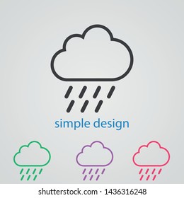 Cloud linear vector icon . The sign of a rain . The rainy weather illustration.