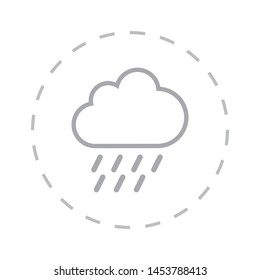 Cloud linear vector icon . The sign of a rain . The rainy weather illustration.The sign of a cloud. The symbol of a cloud.