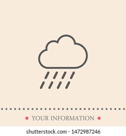 Cloud linear vector icon . The sign of a rain . The sign of a cloud. The symbol of a cloud. The rainy weather .