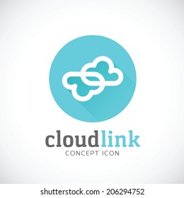 Cloud Link Abstract Vector Concept Storage Icon or Logo Template