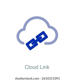 Cloud Link and storage icon concept
