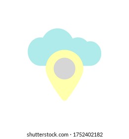 Cloud, location icon. Simple color vector elements of internet storage icons for ui and ux, website or mobile application