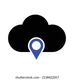 Cloud Location Icon.cloud symbol.Simple flat vector illustration for your web site design, logo, app, UI.