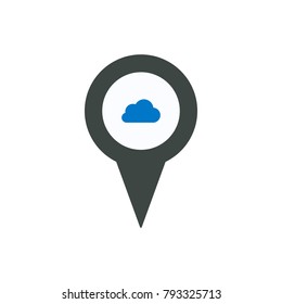 Cloud location marker pin place pointer position icon