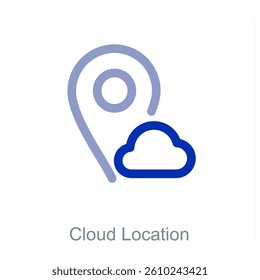 Cloud Location and pin icon concept