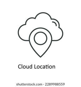 Cloud Location Vector    outline Icons. Simple stock illustration stock