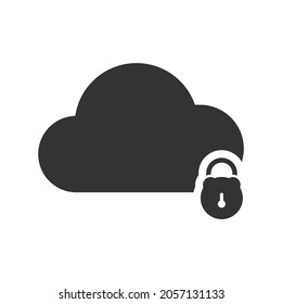 cloud lock icon design vector