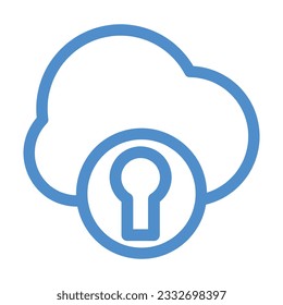 cloud with lock icon isolated on white background