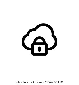 cloud lock icon vector illustration