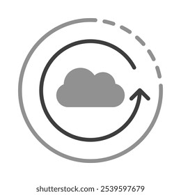 Cloud with Lock Representing Data Protection. Secure Cloud Storage and Backup