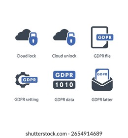 Bloqueio de nuvem, Desbloqueios de nuvem, arquivo, configuração, dados, último, ícone