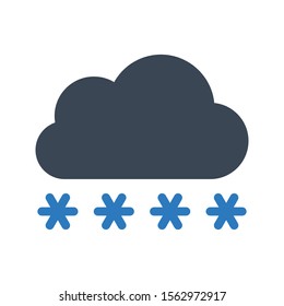 cloud lock  vector glyph colour icon 