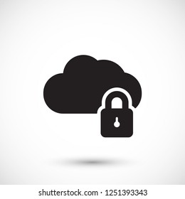 Cloud Lock  Vector Icon