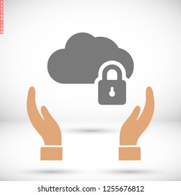 Cloud lock  vector icon