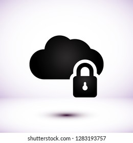 Cloud lock  vector icon
